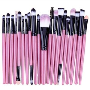 Pink makeup brush set new
